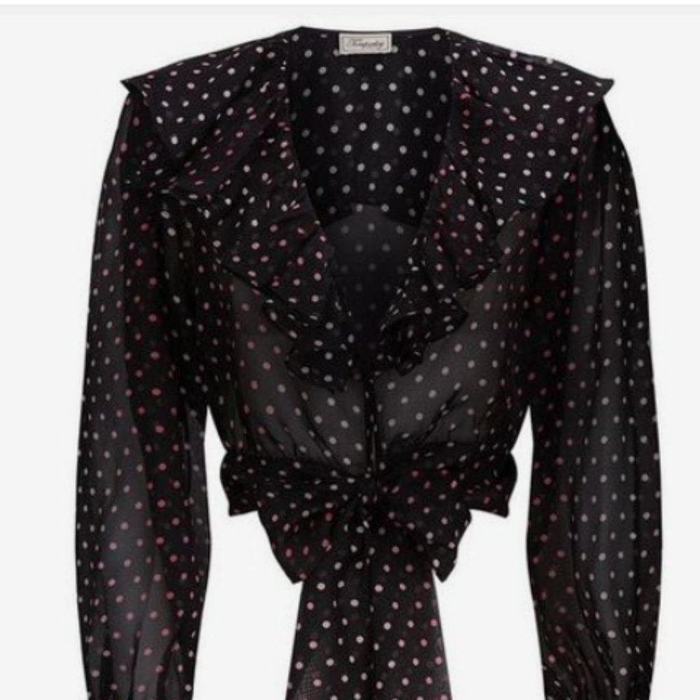Temperley London Dot Printed Ruffle Blouse ($695)